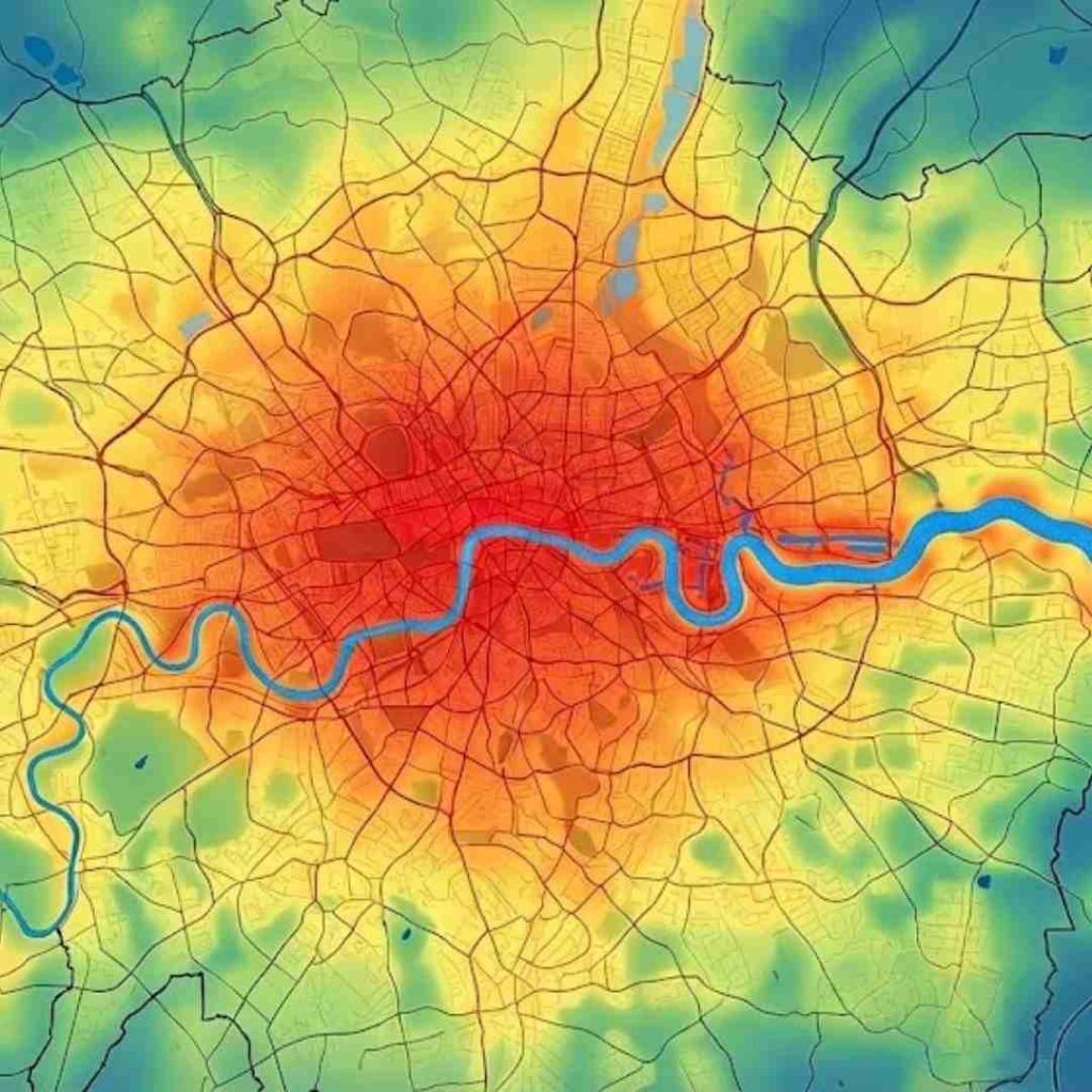 Illustrative heat map of London