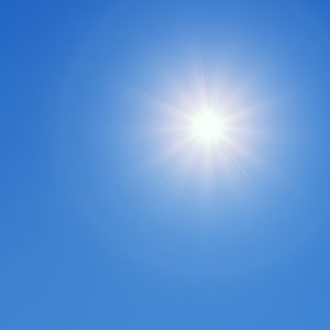 Sun shining in bright blue sky to accompany article called How the summer heatwave can drive pests to your property